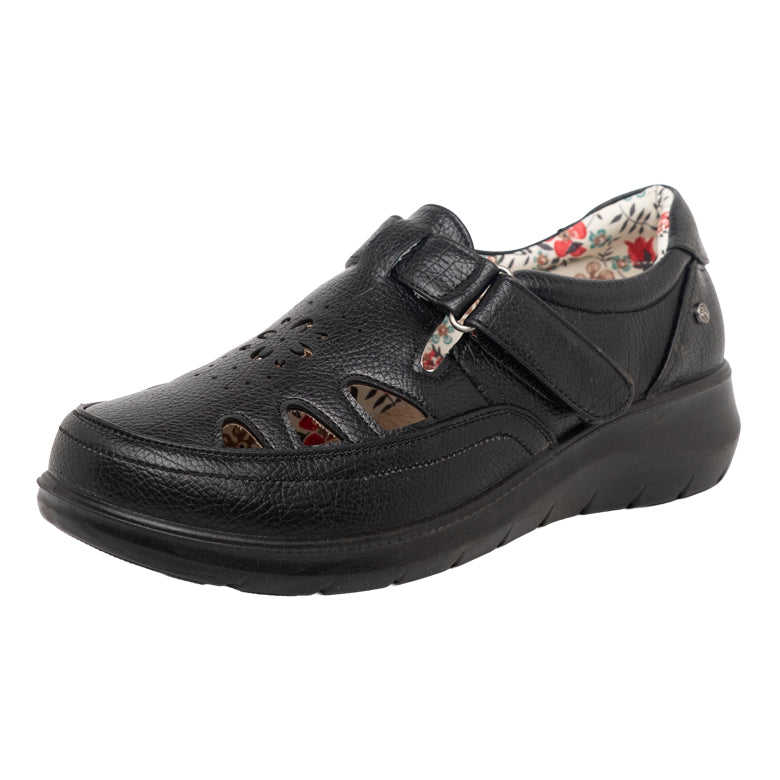 Zapato Confort con Velcro Angi Negro Passer