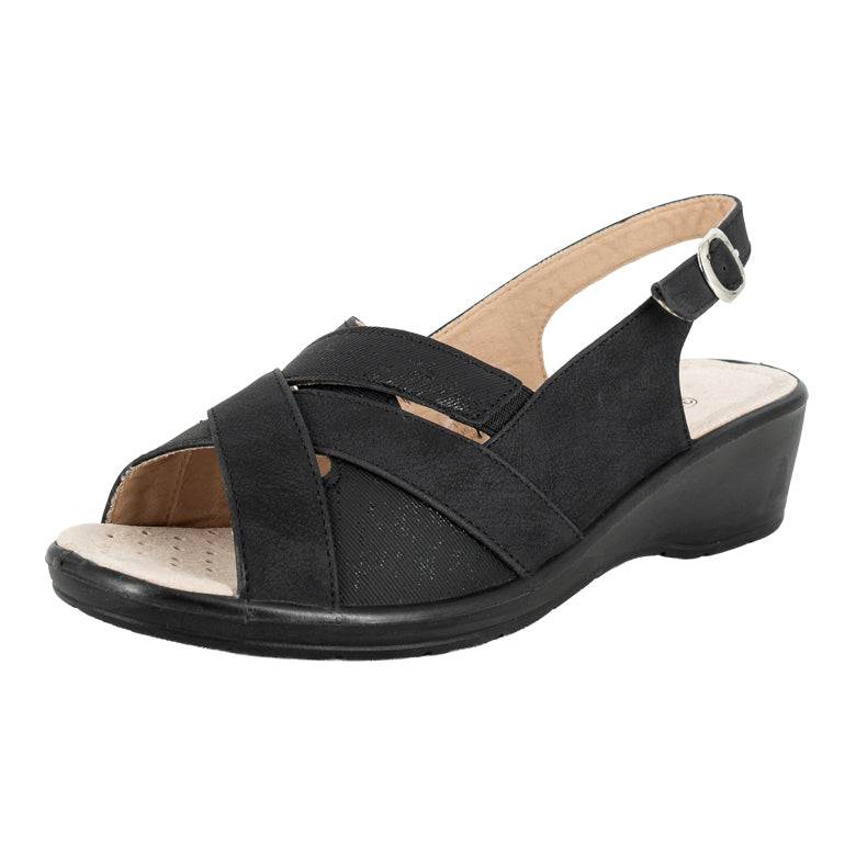 Sandalia Confort Ajustable Zarp Negro Passer