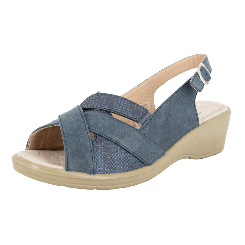 Sandalia Confort Ajustable Zarp Azul Passer