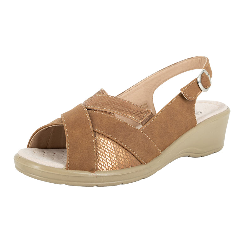 Sandalia Confort Ajustable Zarp Caramelo Passer