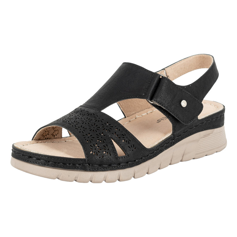 Sandalia Confort Ajustable Selim Negro Passer
