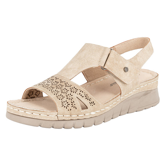 Sandalia Confort Ajustable Selim Beige Passer