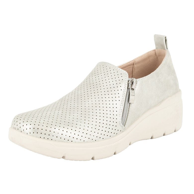 Zapatilla Confort Casual Fayet Plateado Passer