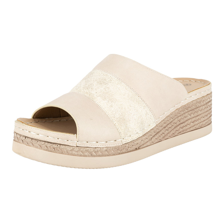 Sandalia Mule Solin Beige Passer