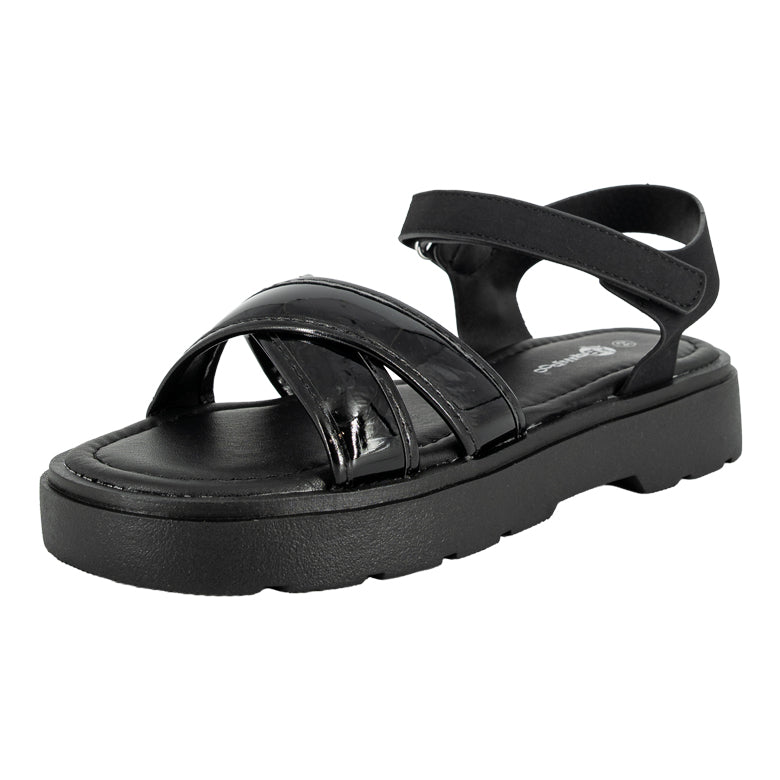 Sandalia con Velcro Serena Negro Bamboo