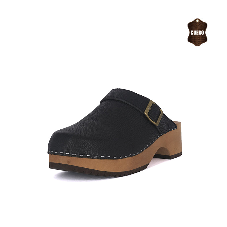 Zueco Madera Petal Negro Alquimia