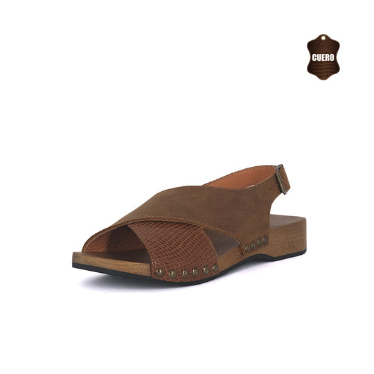 Sandalia Madera Cachi Caramelo Alquimia