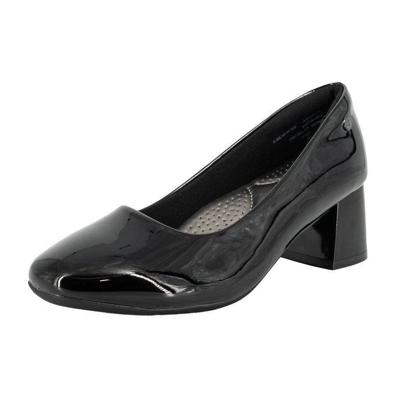 Zapato Tacón Bloque Suzi Negro Charol Alquimia