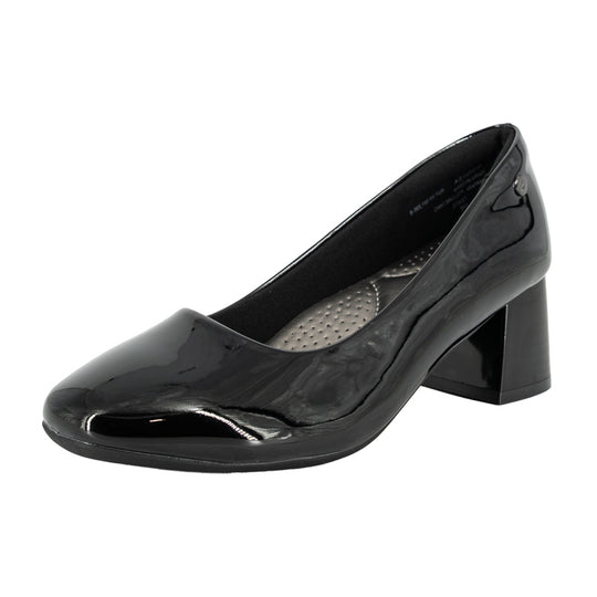 Zapato Tacón Bloque Suzi Negro Charol Alquimia