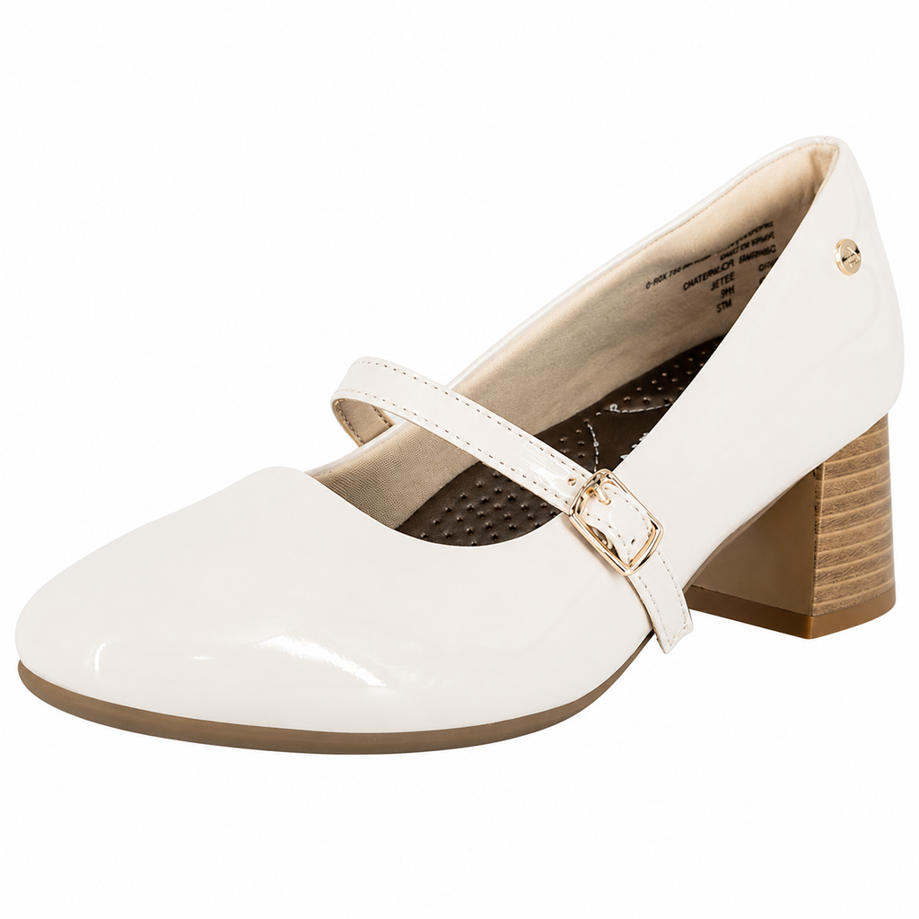 Zapato Tacón Bloque Lia Hueso Alquimia