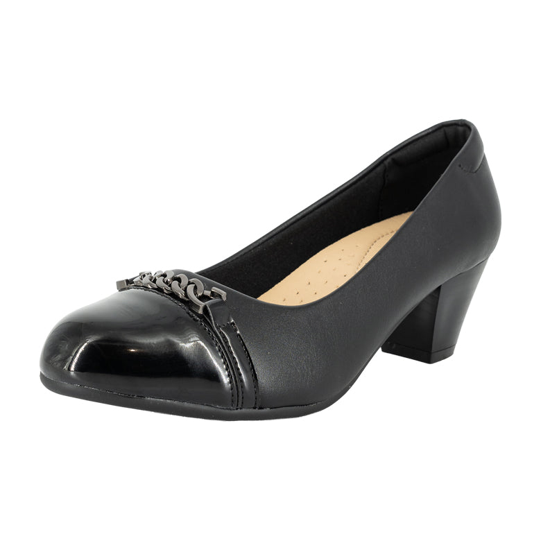 Zapato Tacón Ancho Afra Negro Alquimia