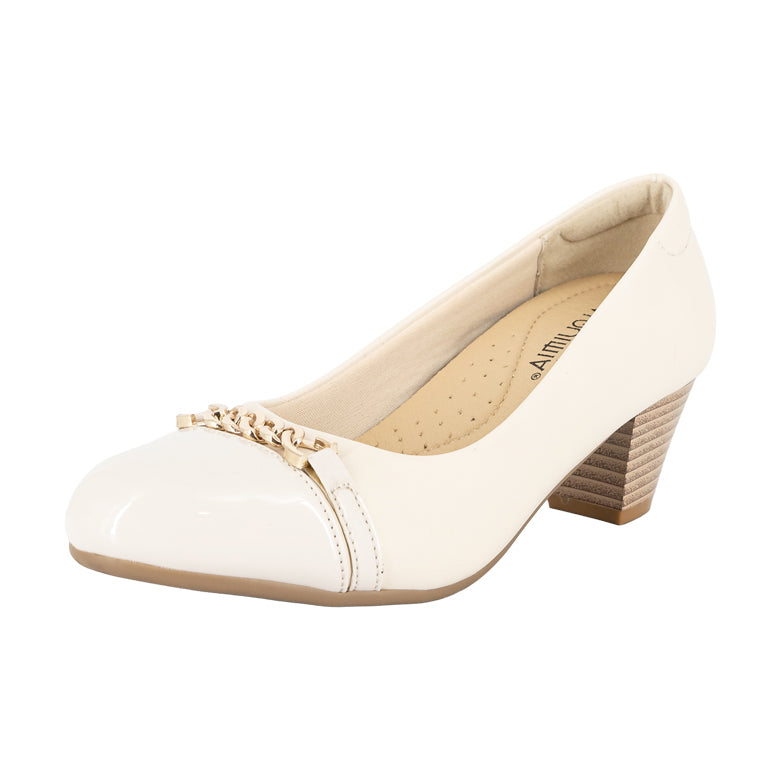 Zapato Tacón Ancho Afra Beige Alquimia