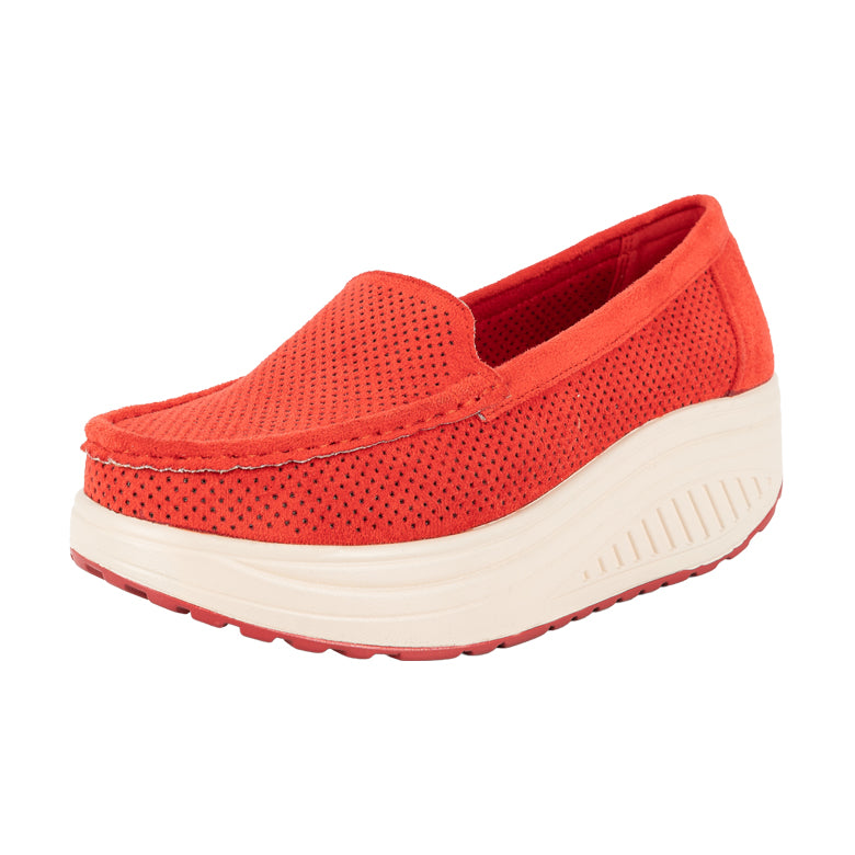 Mocasín Plataforma Slip-On Diane Rojo Alquimia