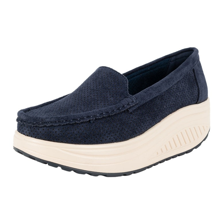 Mocasín Plataforma Slip-On Diane Azul Alquimia