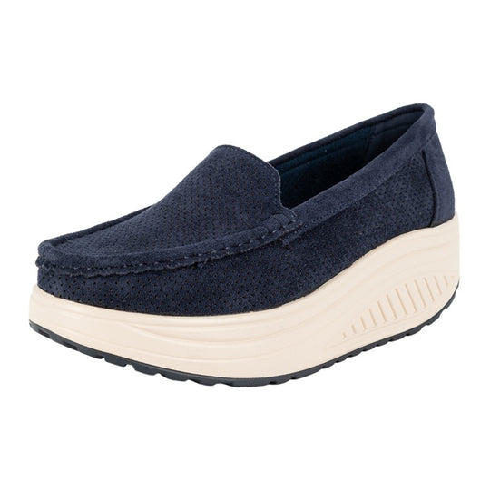 Mocasín Plataforma Slip-On Diane Azul Alquimia