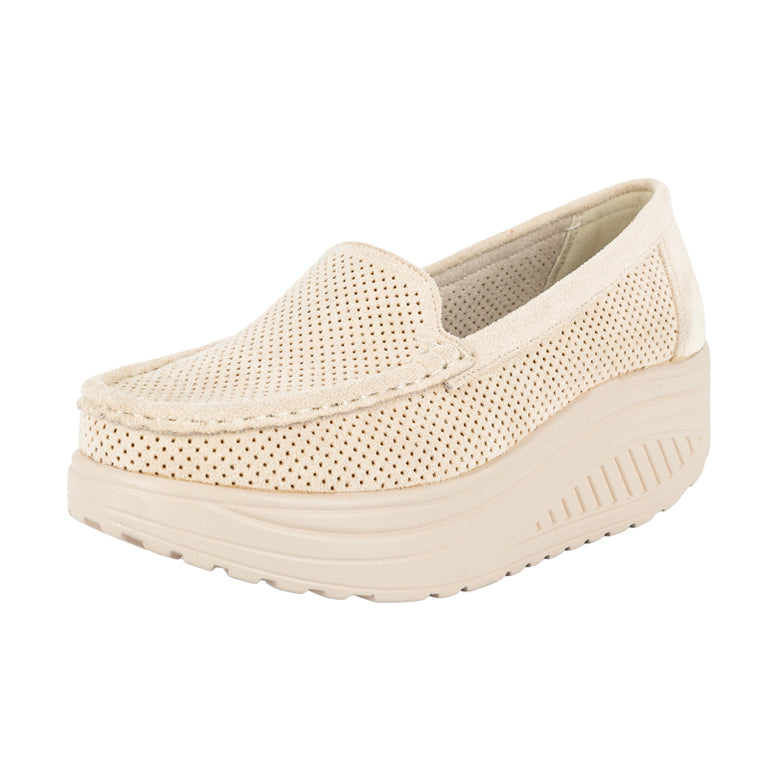 Mocasín Plataforma Slip-On Diane Beige Alquimia