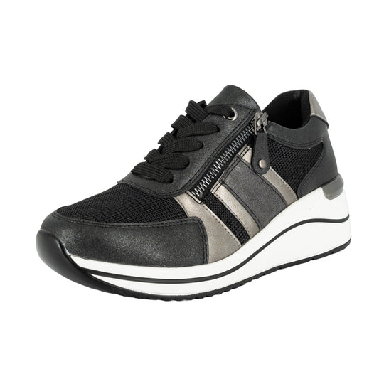 Zapatilla Urbana con Cuña Cole Negro Alquimia