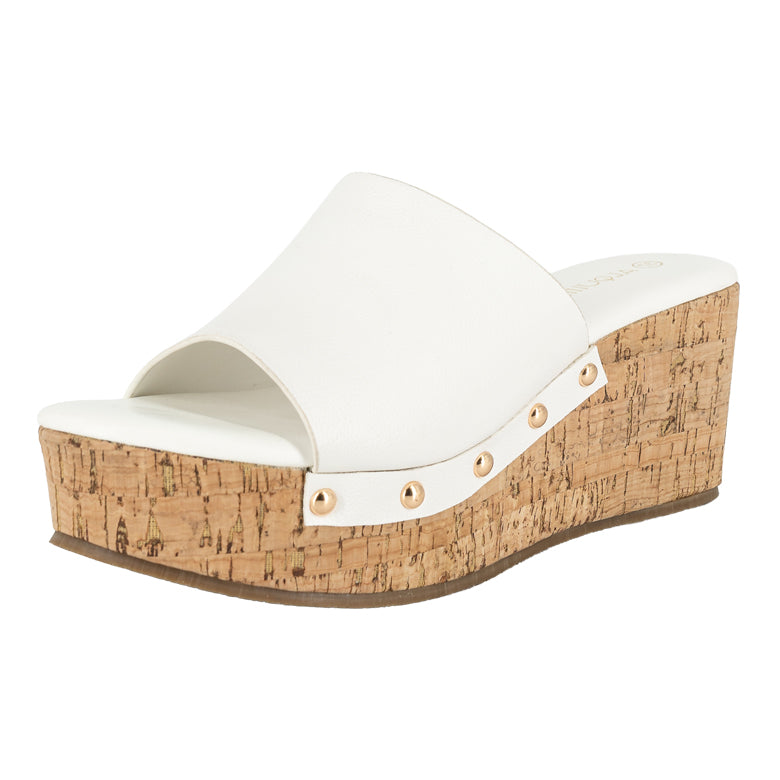 Sandalia Tipo Mule con Plataforma Donna Blanco Alquimia