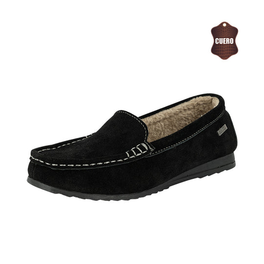 Mocasin de Cuero con Chiporro Amur Negro Alquimia