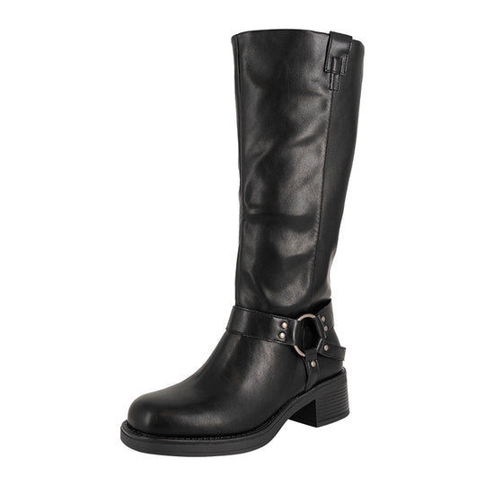 Bota Biker Larga Jessa Negro Alquimia