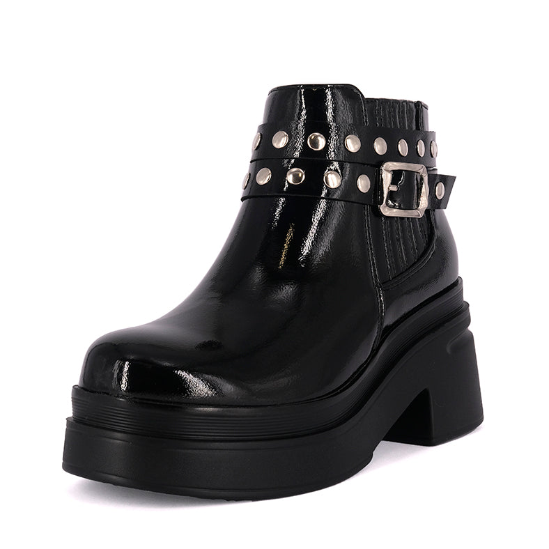 Botin Charme Negro Charol Alquimia