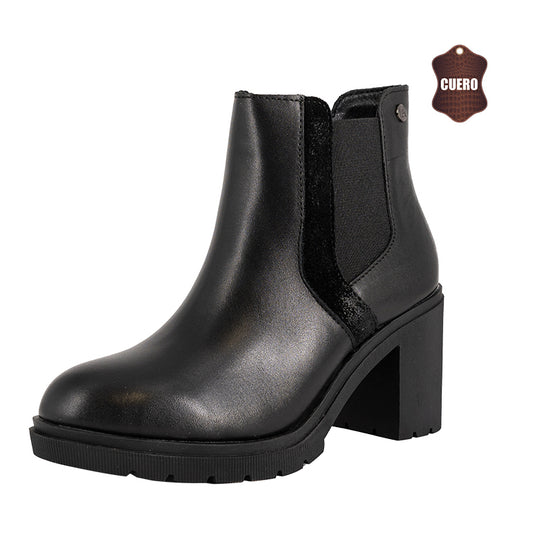 Botin de Cuero Zanra Negro Alquimia