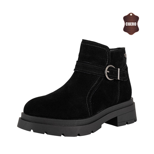 Botin de Cuero Rosie Full Negro Alquimia