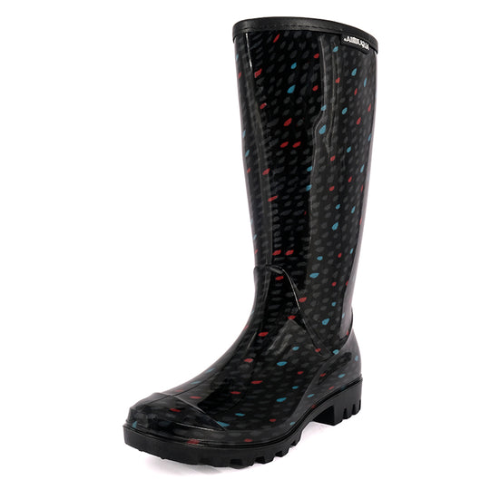 Bota de Agua con Polar Florencia Gotas Negro Alquimia