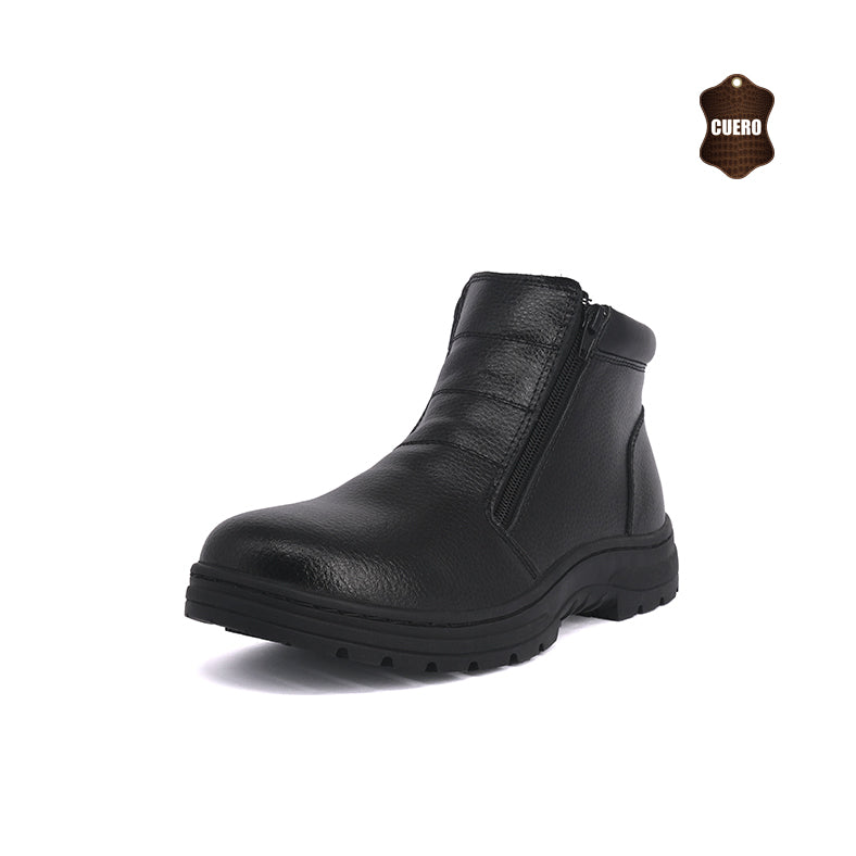 Botin de Cuero con Chiporro Aegir Negro London Adixt